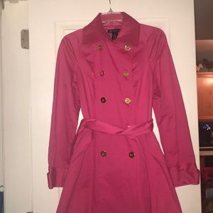 INC Hot Pink Trench coat Small